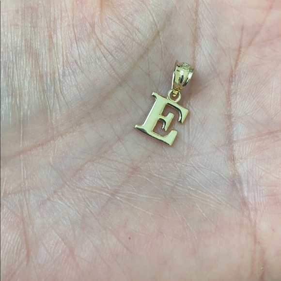 10k Solid Gold small Mini Initial Letter N pendant Necklace